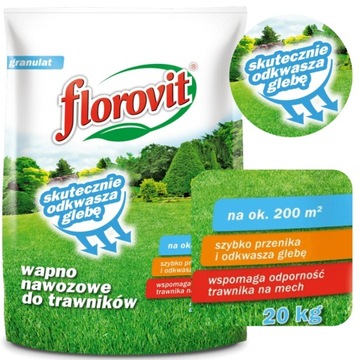 WAPNO DO TRAWNIKÓW Z MCHEM 20KG FLOROVIT GRANULOWANE ZWALCZA MECH