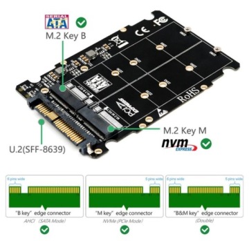 Адаптеры M.2 NVMe и SATA на U.2 SFF-8639