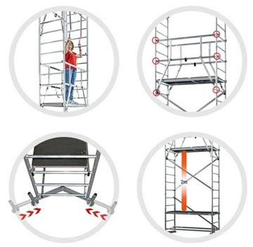 Строительные леса KRAUSE ClimTec 7 м + ролики 125 мм 710710