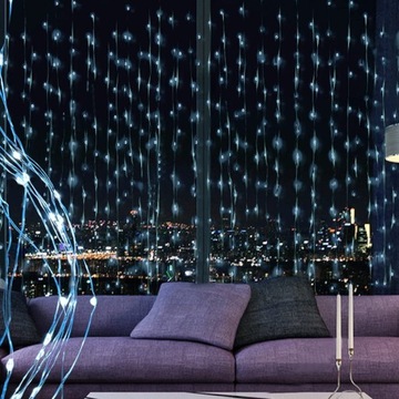 СВЕТОДИОДНАЯ СВЕТОВАЯ ЗАВЕСА 3x3 лампочки x 300 елочная гирлянда для окна