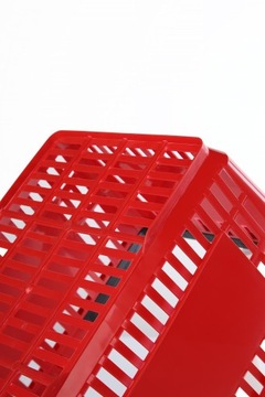 Тележка для двух оцинкованных корзин + 2 шт. Корзина для покупок красная, комплект 22л.