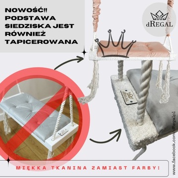 dRegal Качели детские, в подарок, обивка, стеганая, СЕРЫЙ