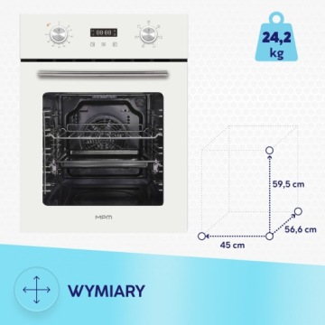 Белый 45 см комплект Индукционная варочная панель MPM-45-16/W + Духовой шкаф MPM-45-BO-22/W