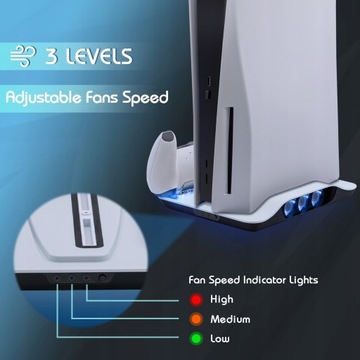 Охлаждающая подставка с зарядкой для PS5 - Белый