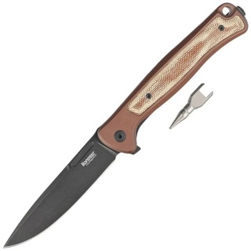 Складной нож LionSTEEL SKinny Black MagnaCut Earth Aluminium Brown Micarta