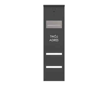 Słupek multimedialny ogrodzeniowy na listy MultiBox 400x200x1500