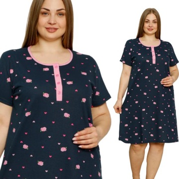 KOSZULA NOCNA 4 guziki LINIA PLUS SIZE nadwymiar DUŻA ROZMIARÓWKA duże 3XL
