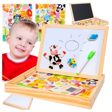 TABLICA MAGNETYCZNA DLA DZIECI edukacyjna puzzle magnetyczne zwierzęta