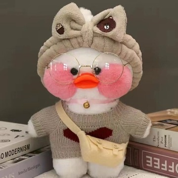 Плюшевая игрушка-утка-талисман Lalafanfan в одежде 30см