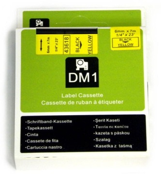 Taśma zamiennik Dymo 43618 S0720790 6mm czarny/żół