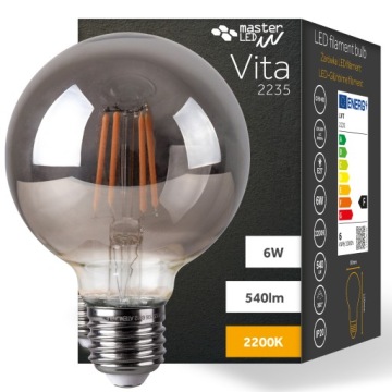 ŻARÓWKA LED E27 FILAMENT EDISON RETRO OZDOBNA DYMNA 6W