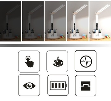 Школьная настольная лампа со светодиодными часами
