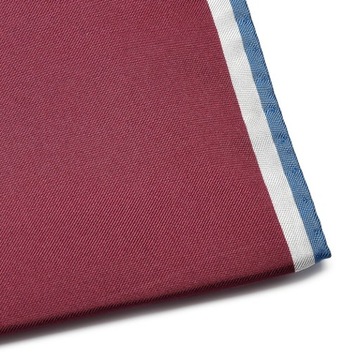 Шелковый нагрудный платок бордового цвета с белым