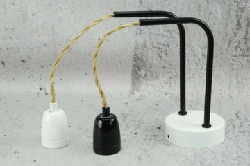 czarna rurka do podstawa lampy kinkietu dystans 5cm DIY loft retro części