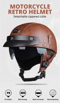 Кожаный мотоциклетный шлем Retro Capacete De Moto, мотоциклетный шлем для скутера