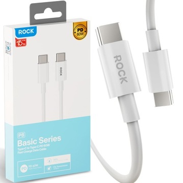 ROCK KABEL PRZEWÓD 2x USB-C MOCNY PD QC SZYBKIE ŁADOWANIE PD 60W DO MACBOOK