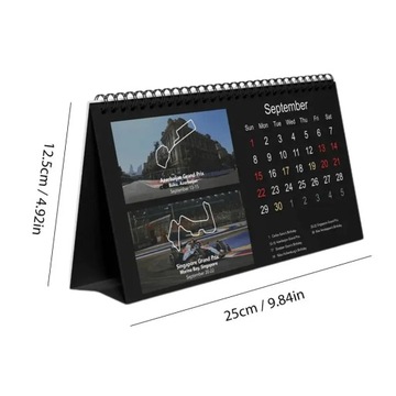 2024 F1 Race Track Desk Calendar F1 Schedule Calendar Twin-Wire Binding