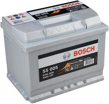 Akumulator BOSCH S5 005 12V 63Ah 610A PRAWY PLUS