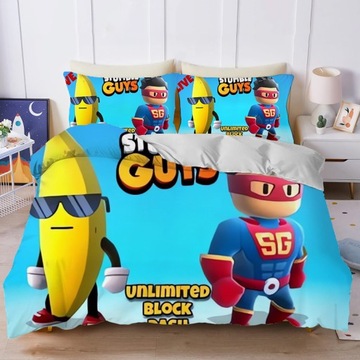 3D КОМПЛЕКТ ПОСТЕЛЬНОГО ПРИНАДЛЕЖНОСТИ 140х200 STUMBLE GUYS 3 ШТ.