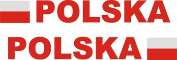 Flaga POLSKI Napis POLSKA POLAND Naklejki TUNING