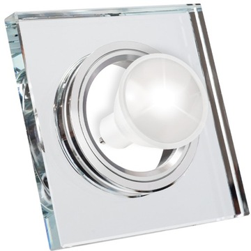 SUFITOWA RAMKA SZKLANA KYSZTAŁOWA DO ŻARÓWEK GU10 OPRAWKA LED DO ŁAZIENKI