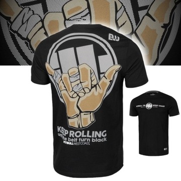 PITBULL T-SHIRT KOSZULKA MĘSKA NADRUK KEEP ROLLING BAWEŁNA 190g CZARNA 3XL