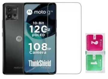 Кожаный чехол-кошелек для Motorola Moto G72 + стекло