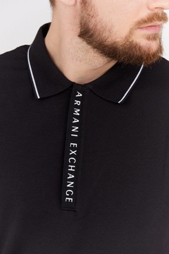 ARMANI EXCHANGE Czarna koszulka polo na suwak r XL