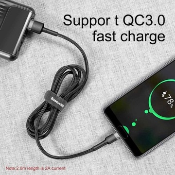 КАБЕЛЬ BASEUS USB TYPE-C USB-C FAST 3A, 1М В ОПЛЕТКЕ