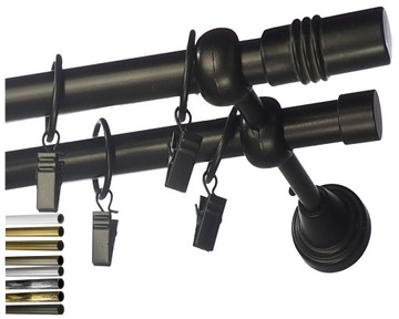 KARNISZE METALOWE PODWÓJNE 140 cm fi 16 1,4m