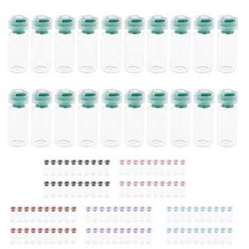 20 пустых запечатанных стеклянных флаконов по 10 мл с резиновыми пробками,