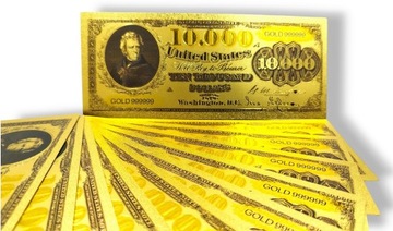 Уникальная позолоченная банкнота номиналом 10 000 долларов 1886 года