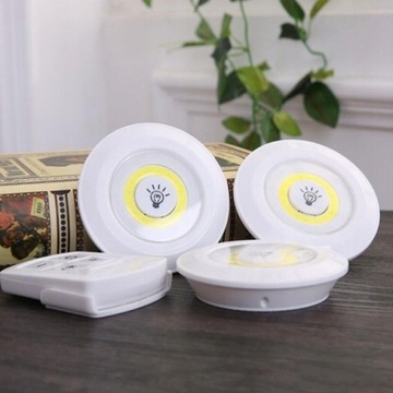 3x COB LAMP БЕСПРОВОДНАЯ САМОКЛЕЯЩАЯСЯ АККУМУЛЯТОРНАЯ ЛАМПА 2 РЕЖИМА + ДИСТАНЦИОННОЕ УПРАВЛЕНИЕ