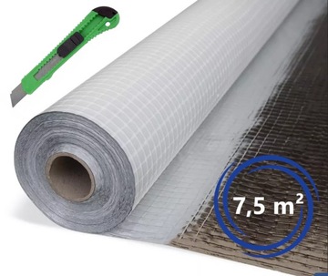 FOLIA DACHOWA PAROIZOLACYJNA ALUMINIOWA PAROIZOLACJA 180g SECCO ALU 7,5m²