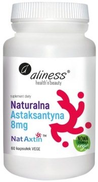 Aliness Naturalna Astaksantyna NatAxtin 8mg 60 kapsułek Starzenie Glukoza