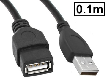 Przedłużacz USB2.0 HighSpeed 480Mb/s A/wtyk-A/gniazdo 0.1m