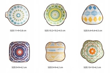 6 szt CERAMICZNE MISECZKI DO PRZEKĄSEK SOSÓW DIPÓW