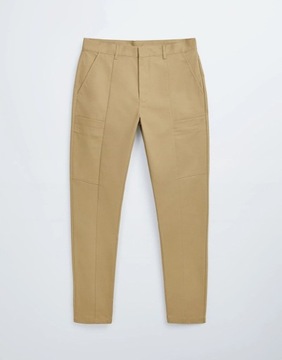 ZARA SPODNIE CHINOS KIESZENIE UHW XXJ__29