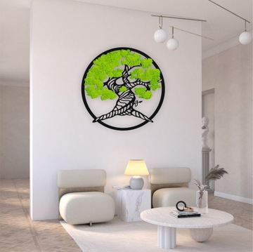 ЖИВАЯ КАРТИНА ДЕРЕВО СЧАСТЬЯ ЖИЗНИ 60х60 Бонсай