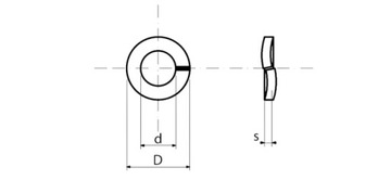 PODKŁADKI SPRĘŻYNOWE M8 DIN 127 1Kg. Ocynk