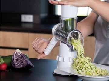 МАШИНА ДЛЯ НАТЕРЕВКИ КАРТОФЕЛЯ, СЫРА, ОВОЩЕЙ, 3 терки, вставки 3-в-1