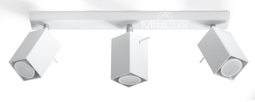 LAMPA SUFITOWA PLAFON MERIDA 3-PUNKTOWY OBROTOWE KLOSZE DO SALONU SOLLUX
