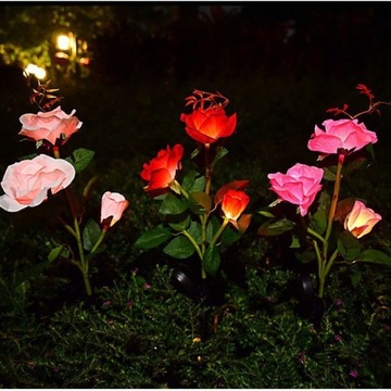 СОЛНЕЧНАЯ САДОВАЯ ЛАМПА LED ROSE 70см Солнечные фонари Искусственные цветы