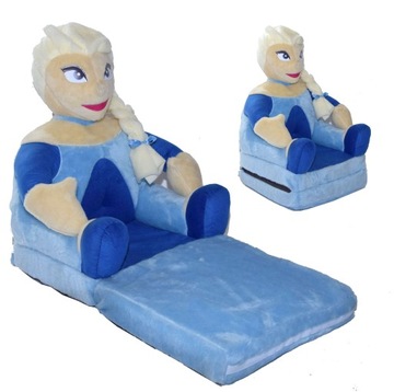 FOTEL DLA DZIECI ROZKŁADANY FOTELIK PLUSZOWY PUFA