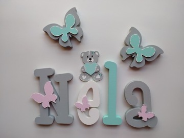 3D НАСТЕННЫЕ БУКВЫ 20 СМ, 4-буквенное ИМЯ РЕБЕНКА