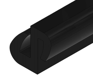 USZCZELKA UNIWERSALNA DO SZYB OKIEN GUMOWA OSŁONA KRAWĘDZI PROFIL S EPDM 1m