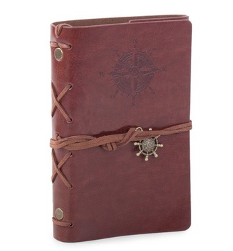NOTES PODRÓŻNIKA PAMIĘTNIK DZIENNIK RETRO VINTAGE - BRĄZOWY