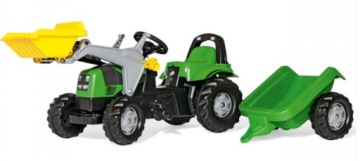 Трактор DEUTZ-FAHR з навантажувачем привід на педалі з причепом ROLLY TOYS