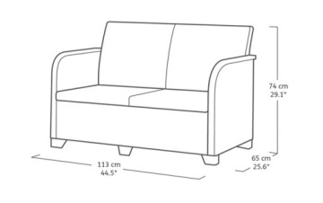 Комплект садовой мебели KETER Sanremo на 4 места SOFA + 2 сиденья + стол