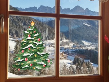 Naklejka transparentna ŚWIĄTECZNA na okno CHOINKA naklejka dwustronna